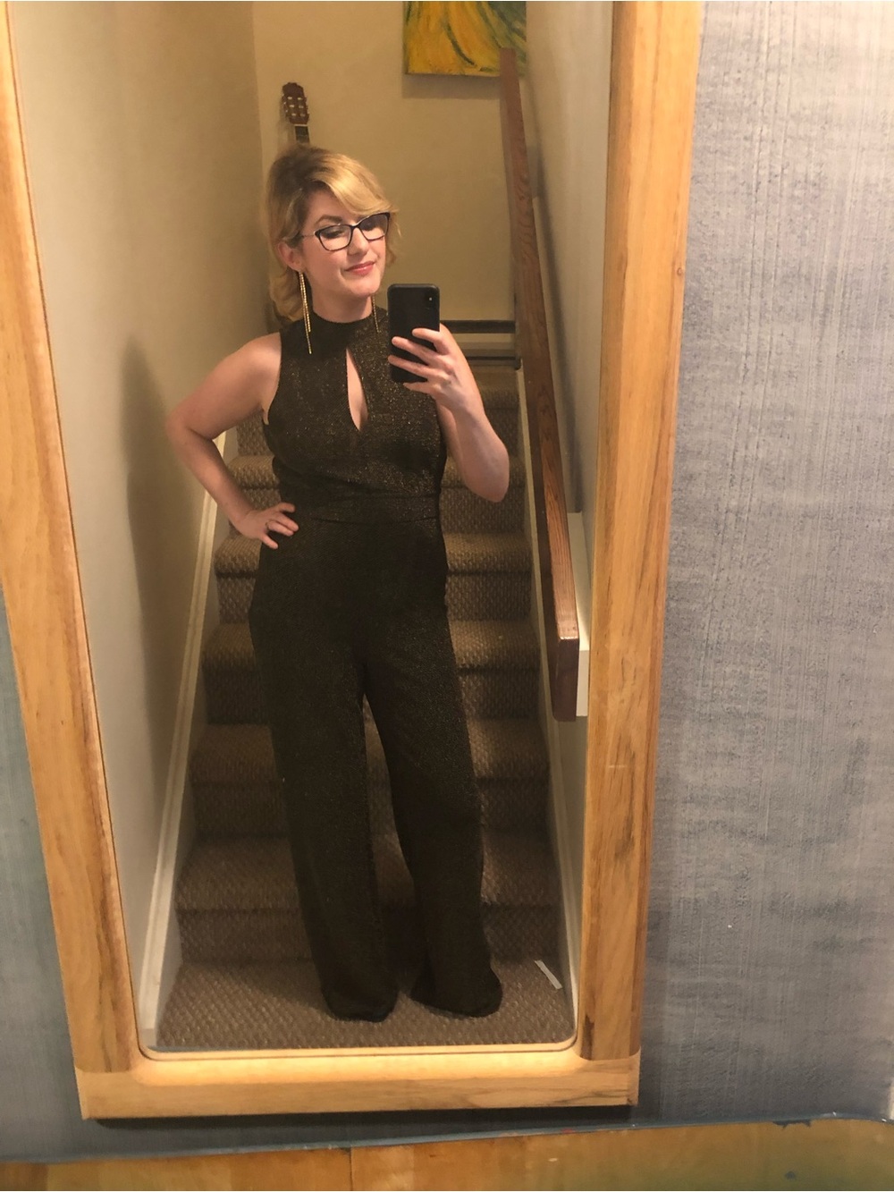 Dynamite Gold Sparkle Jumpsuit